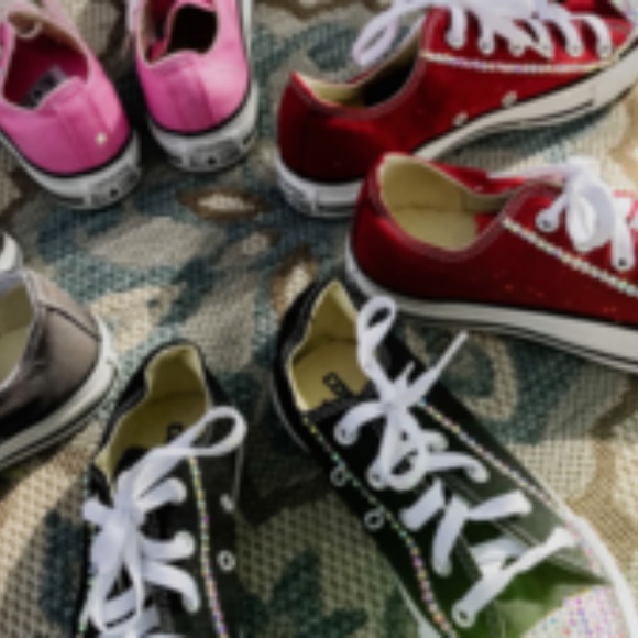 RED SWAROVSKI CRYSTAL CONVERSE - Picture 2 of 5